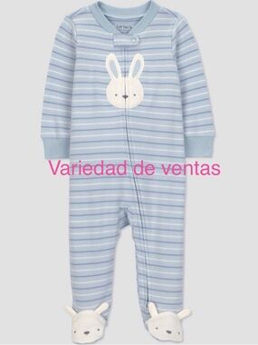 Carter's Baby Blue Striped Bunny Footed Sleeper